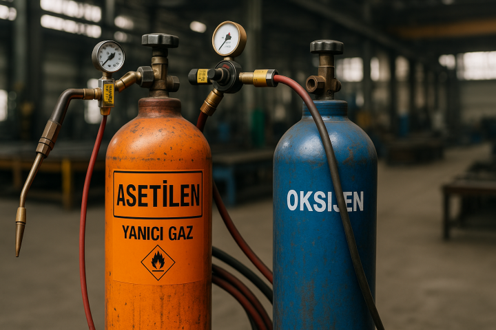 Oksijen (O2) sanayi gazı tüpleri – İstanbul Pendik